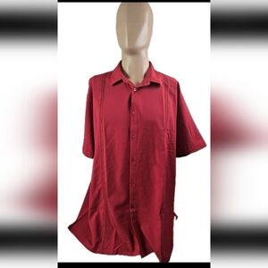 Men's New Coofandy Red Short Sleeve Shirt Hawaiin Style Vacation Button Down XXL